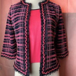 Ming Wang Pink Black Blazer & Short Sleeve Shirt